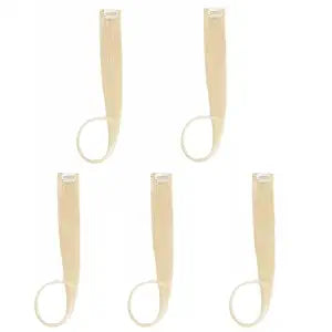 5pcs Bleach Blonde Clip in Hair Extensions 100% Human Hair 18 Inch Colored Party Highlights Clip in Extensions for Women Kids Girls