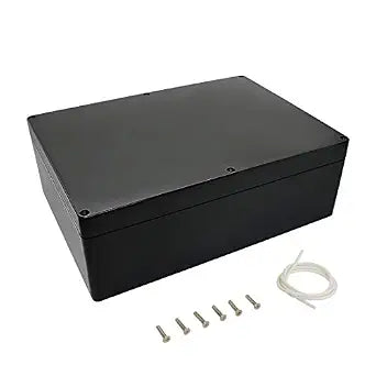 LeMotech ABS Plastic Electrical Project Case Power Junction Box, Project Box Black 10.4" x 7.2" x 3.7" (263 x 182 x 95 mm)(Pack of 1)