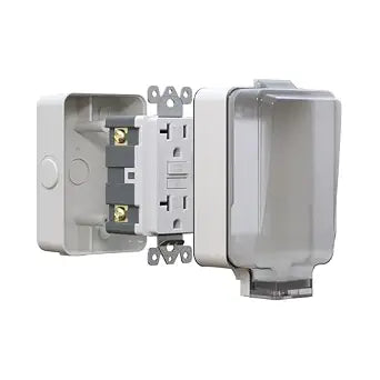 [UL Listed] BSEED 20 Amp GFCI Outdoor Electrical Outlet Box, IP66 Waterproof & Lockable Enclosure, Outdoor Outlet Box with Weather & Tamper Resistant GFCI Receptacle for Gardens, Yards