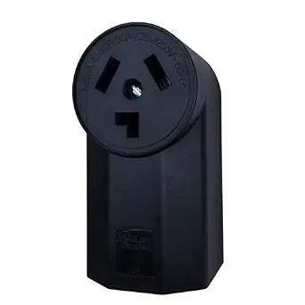 NEMA 10-30 Outlet, 3 Pole 3 Wire 125/250 Volt 30 Amp Surface Mount Receptacle for Dryer, Non-Grounding, Industrial Grade UL Listed, Black