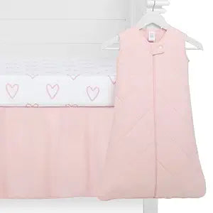 Evolur I Hear You 3 Piece Crib Bedding Set, Machine Washable, Soft and Breathable Toddler Bedding Set, Includes Fitted Sheet, Wearable Blanket and Crib Skirt