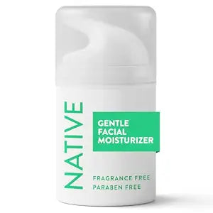 Native Gentle Facial Moisturizer for Sensitive Skin, Silicone Free, Fragrance Free, with Vitamin B3 and Aloe, Dermatologist Tested, 1.7oz