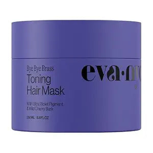 Eva NYC Toning Hair Mask - Anti-Brass Formula for Blonde, Gray + Lightened Hair - Ultra-Violet Pigment and Wild Cherry Bark to Tone and Moisturize - Neutralize Brass - Ginger Rose Scent - 8.4 fl oz