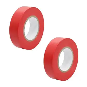 Red Colored Electrical Tape 2 Rolls  Waterproof & Heat Resistant Insulation Electric Tape for Wiring, Automotive, Repair & DIY Projects (0.75 Inch x 65 Ft Each)