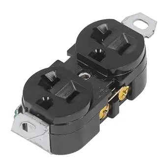 Double Industrial Plug Socket, Double Industrial Receptacle Flush Mounting Generator Power Plug Socket Outlet for Electrical Applications 20A 125V