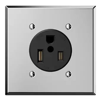 ELEGRP 50 Amps 250V Flush Mounting Power Outlet, NEMA 6-50R Receptacle UL Listed, Straight Blade Welder Outlet with Stainless Steel Wall Plate, Heavy Duty, Grounding, 2 Pole 3 Wire,1 Pack