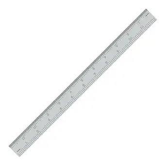 PEC Tools Made in USA 12"/300mm Rigid Metal Ruler, 10ths 50ths 1mm 0.5mm