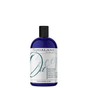 Dr Joe Lab Squalane Oil Pure Plant Derived Refined Cold Pressed Squalene From Olives Vegan Undiluted Bulk Carrier Oil for Face Skin Hair Body Cosmetics Natural Cleanser Moisturizer (8 oz)