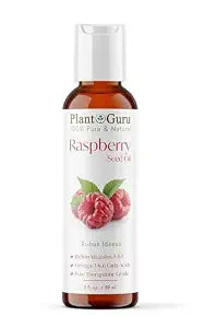 Plant Guru Red Raspberry Seed Oil 2 fl. oz. Cold Pressed Unrefined 100% Pure & Natural Carrier – Ideal for Skin, Face, Body, and Hair Moisturizer. Great for DIY Soap, Creams, Lotions, and Lip Balms.