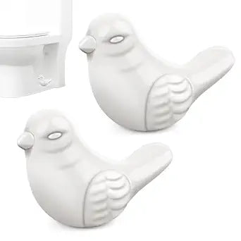2 Pack Toilet Bolt Caps, Anglecai Toilet Bolt Covers Decorative Ceramic White Birds Toilet Floor Screw Cover Caps Cute Toilet Screw Covers for Bathroom Decor
