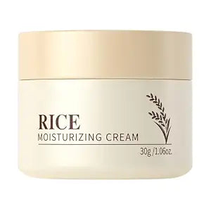 Rice Face Cream, Long Lasting Hydration Quickly Absorbed Non-sticky Face Cream, Lightweight Firming Skin Removing Fine Lines Enhancing Skin Elasticity