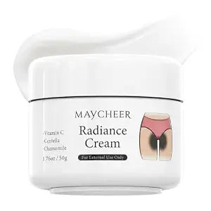 Maycheer Radiance Cream with Vitamin C, Centella, Chamomile, for Intimate Areas, Underarms, Knees, Elbows & Inner Thighs, 1.76 oz