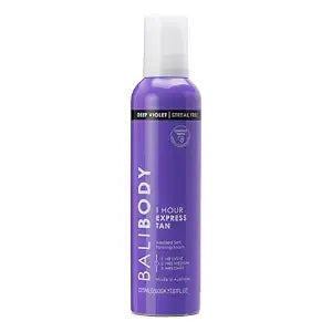 BALI BODY Deep Violet 1 Hour Express Self Tanner ��� Fast-Acting, Weightless Self Tanner for Natural Bronze ��� No-Transfer, Hydrating Quick Tan Mousse for Smooth, Radiant Skin