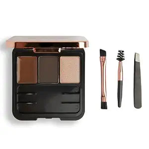 Makeup Revolution Eyebrow Kit, Brow Palette For Sculpting The Perfect Brows, Vegan & Cruelty-Free, Dark, 0.077oz/2.2g