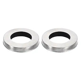 uxcell 2Pcs Faucet Base Rings, 2.13"x1.26"(OD x ID) Stainless Steel Wire Drawing Washer Fasteners Tap Hole Cover for Bathroom Kitchen Faucets, Silver