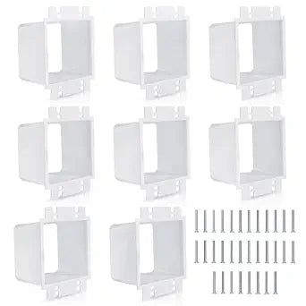 8pcs BE2-8 (2 Gang) Electrical Outlet Box Extender, Double Gang Box Extender with 32pcs Screws Power Switch Heavy Duty Plastic Unit Receptacle Extender (White)