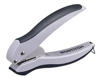 Bostitch Office EZ Squeeze One-Hole Punch, 10 Sheet Capacity, Lightweight, Gray/Blue (2402)