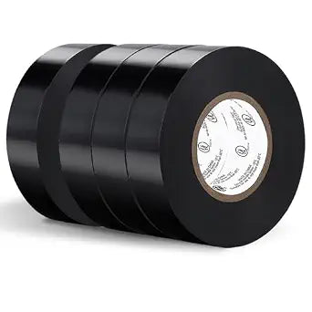 COLOGO 0.75 in x 66 FT UL/CSA Listed Black Electrical Tape 7 mils -600V, 4 Pack Electric Tape Flame Retardant, Strong Adhesive for Home DIY Electrical Repairs Professional Installations