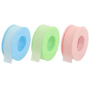 Lash Tape for Eyelash Extensions ï¿½ï¿½ï¿½ 3 Rolls Silicone Gel Eyelash Tape, Adhesive Microporous Lash Extension Tape for Lift/Make Up, Easy Tear Breathable Lash Tape for Clusters (0.5in x 3.9yd, Col