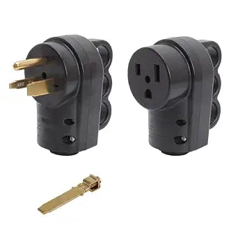 Nema 6-30P/Nema 6-50P 30A/50A 250V Welder Rewirable Power Plug, Nema 6-50R 50A 250V Female Welder Socket 50-Amp 250 Volt 6-50 Welder Replacement Receptacle, ETL Verified, Black Color