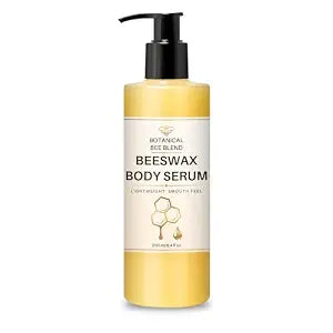 Beeswax Body Serum, Waterless Body Oil Moisturizer with Avocado Oil, Castor Oil & Shea Butter for Soft, Radiant-Looking Skin, Lightweight Wet Skin Formula, Sweet Vanilla, 8 fl oz