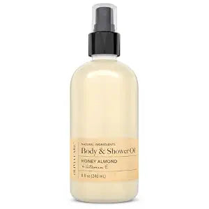 Olivia Care Honey Almond Body & Shower Oil with Vitamin E (8 fl oz), Hydrating Daily Body Oil for Dry Skin, After Shower Skin Care, Nourishing & Softening Oil, Silky Smooth Skin, Lightly Scented