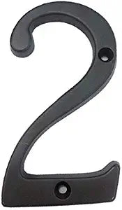 QCAA Traditional Heavy Forged Brass House Number, 6", 2, US10B Oil Rubbed Bronze, 1 Pack, Made in Taiwan
