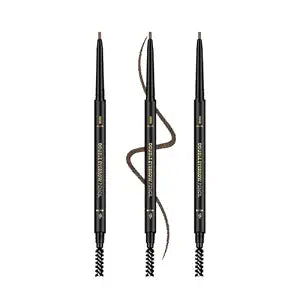O'CHEAL 3Pcs Light Brown Eyebrow Pencil for Women, Premium Eye Brow Pencil with Spoolie Brush, Longwearing for Perfect Brows, Precision, Defines, Universal Waterproof Double-head Eyebrow Pen
