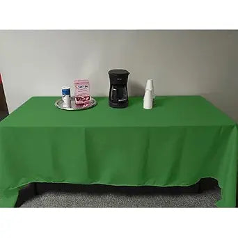 Intedge TCM45110-FOREST Green Rectangular Tablecloth, 45" x 110", Hemmed Edge, 65/35 Poly Cotton Blend, Made in USA, Reusable Fabric Table Linen for Dining, 1 Each