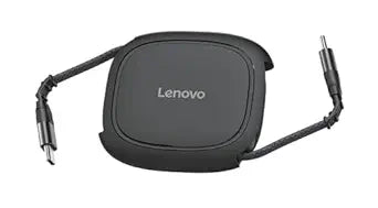 Lenovo 240W USB-C Retractable Cable, PD Fast Charging USB-C to USB-C, Smart Retractable Design, 1.2m (3.94 Ft), 480Mbps Data Transfer, Compact Portable Charger Cable for Laptop Tablet Phone, Black