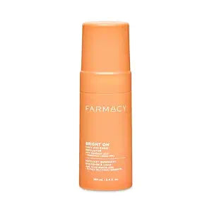 Farmacy Bright On AHA Face Exfoliator - Daily Micro-Exfoliating Foam Facial Exfoliant with Mandelic Acid - Refines Texture for a Brighter, Smoother Complexion - Gentle + Hydrating Skin Care (100ml)