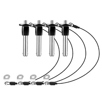 4 Pack 304 Stainless Steel Quick Release Pin 5/16 Inch Diameter Ball Locking Pin with Push Button Round Handle Lanyard Usable Length 1" (8mm x 25mm)