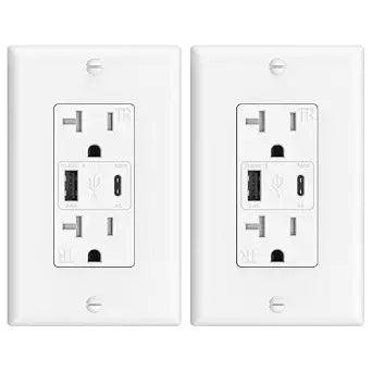 ThunderWay USB Outlets, 4.2A 20 Amp Wall Outlet with USB Ports