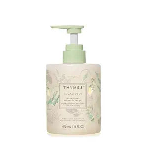 Thymes Nourishing Body Cleanser - Large Moisturizing Body Wash with Pump - Hydrating Cleanser - Notes of Eucalyptus Oil, Lemon, Petitgrain, Bergamot, Lemongrass, & Lush Fir (Eucalyptus, 16 fl oz)