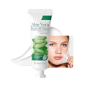 Aloe Vera Gel Peel Off Mask, Face Gel - Natural Hydrating Aloe Vera Peel-Off Mask Long-lasting Moisturizing & Locks in Moisture for Dry, Oily & Sensitive Skin, 1.76Oz