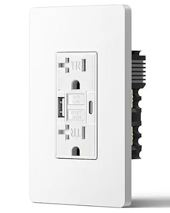 DEWENWILS 20A GFCI Outlet with USB Ports 4.8A/24W, ETL Listed