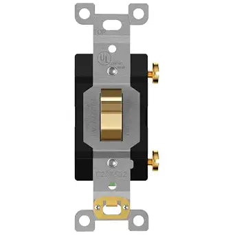 TG 20 Amp Commercial Toggle Light Switch, Single Pole, 1 Pack, Gold