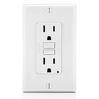 Leviton Slim GFCI Outlet, Non Tamper-Resistant, 15 Amp, GFNT1-W, White
