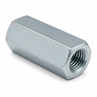 1/2-13 Hex Coupling Nut, Pack of 30 Zinc-Plated Carbon Steel Rod Coupler Extension Joiner