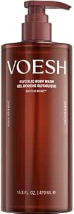 VOESH Glycolic Acid Body Wash, Exfoliating Body Cleanser, Black Tea & Rosé