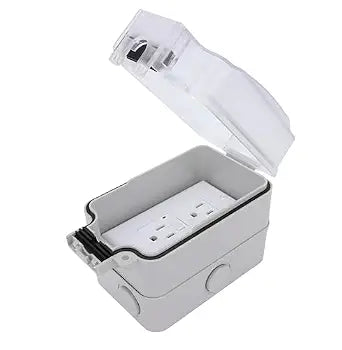 Baomain 15A Duplex Outdoor GFCI Outlet Box Combo Surface Mount Kit 1-Pack
