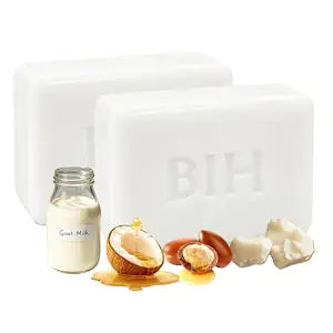 BIH Goat Milk Soap, 2 Pack – Creamy Bar Soap with Shea Butter & Coconut Oil, Gentle Cleansing & Moisturizing for Sensitive, Dry & Eczema Skin, Suitable for Men, Women & Kids, Hand Face Body Daily Care