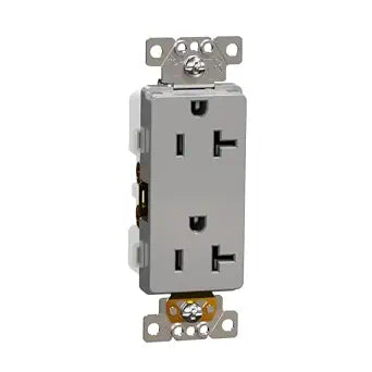 Square D by Schneider Electric Square D X Series 125-Volt Tamper Resistant Duplex Decorator Receptacle Outlet, 20 Amp, Matte Gray (SQR44201GY)