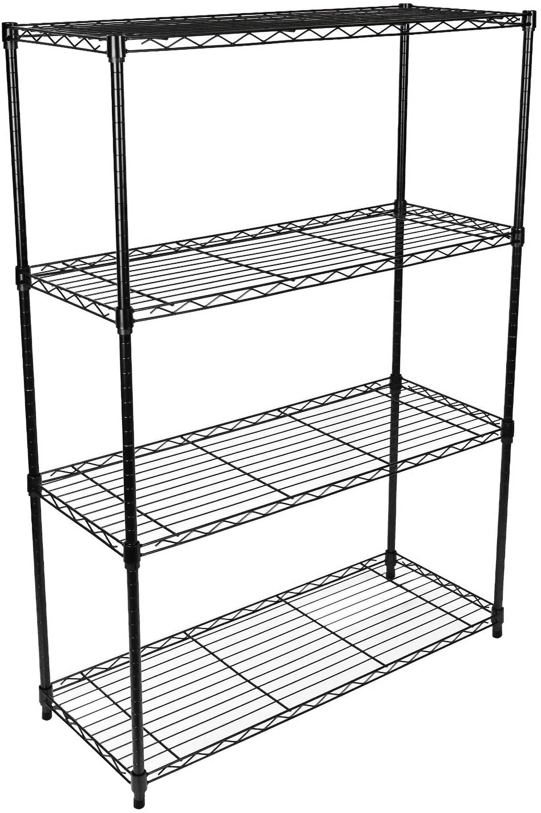 4-Shelf Wire Shelving Unit with Wheel and Adjustable Feet, 36''(L) x14''(W) x54''(H),Black