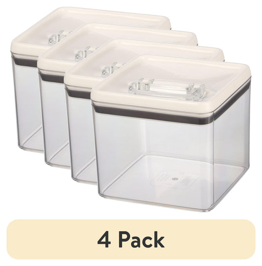 (4 pack) Better Homes & Gardens Flip-Tite Large 19.7 Cup Airtight Bagel Food Storage Container, BPA-Free, Stackable Pantry Canister