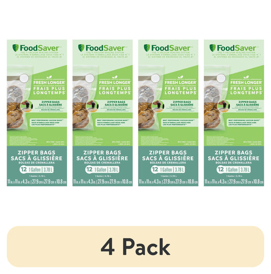 (4 pack) FoodSaver FreshSaver 1 Gallon Zipper Bags 12pk