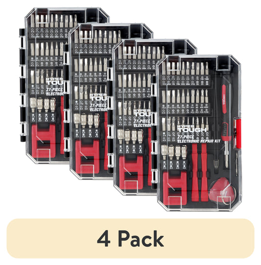 Hyper Tough 77 Piece Precision Tool Kit with Magnetic Screwdriver, Standard Size Bits, and Case, New Condition,