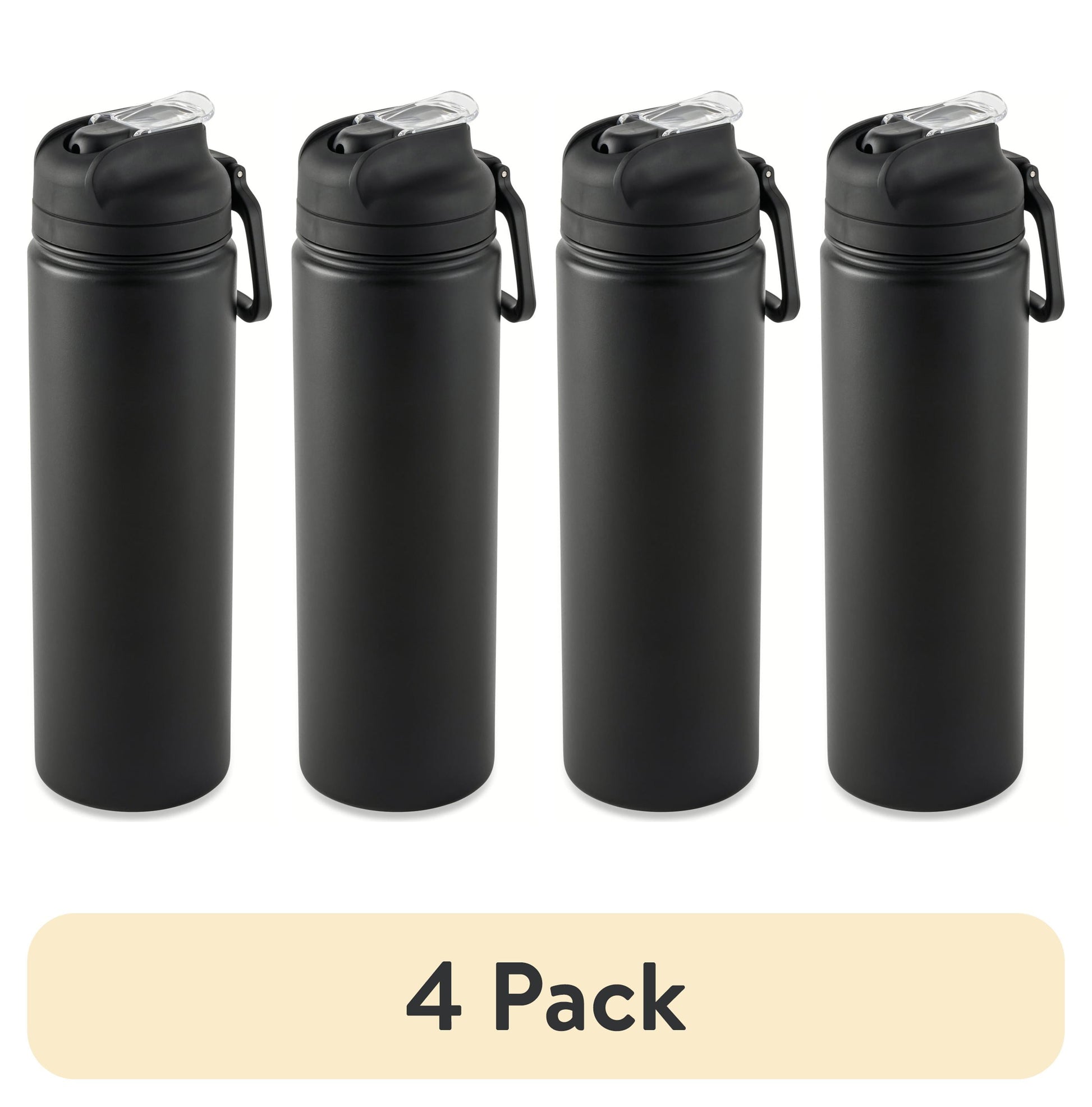 Mainstays 24 oz Stainless Steel Sip Water Bottle, Black