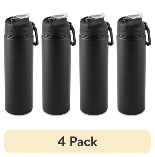 Mainstays 24 oz Stainless Steel Sip Water Bottle, Black