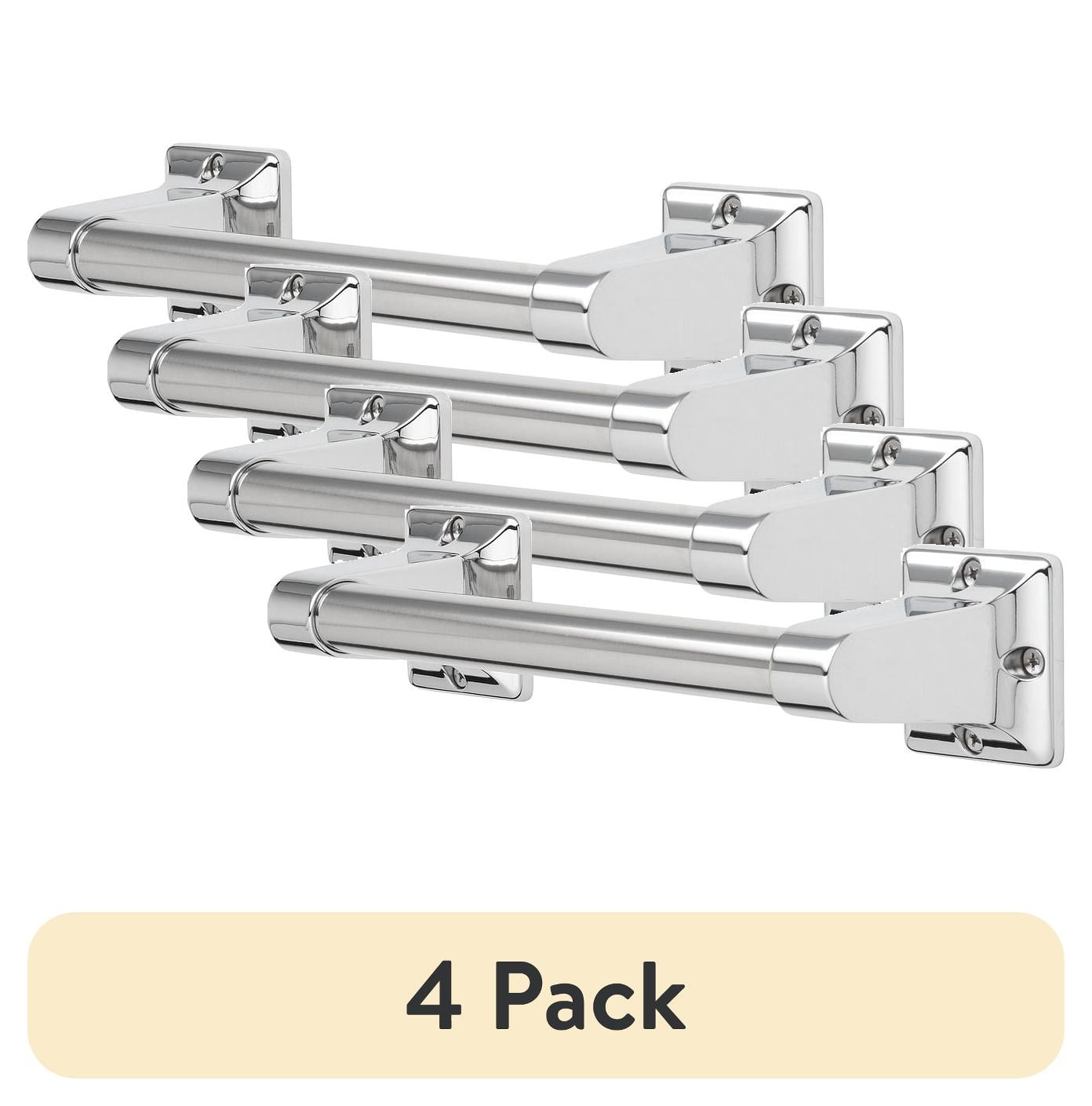 (4 pack) Mainstays Barra de Apoyo de 9", DiÃ¡metro de 7/8 de Pulgada y Tornillos Expuestos en Cromo